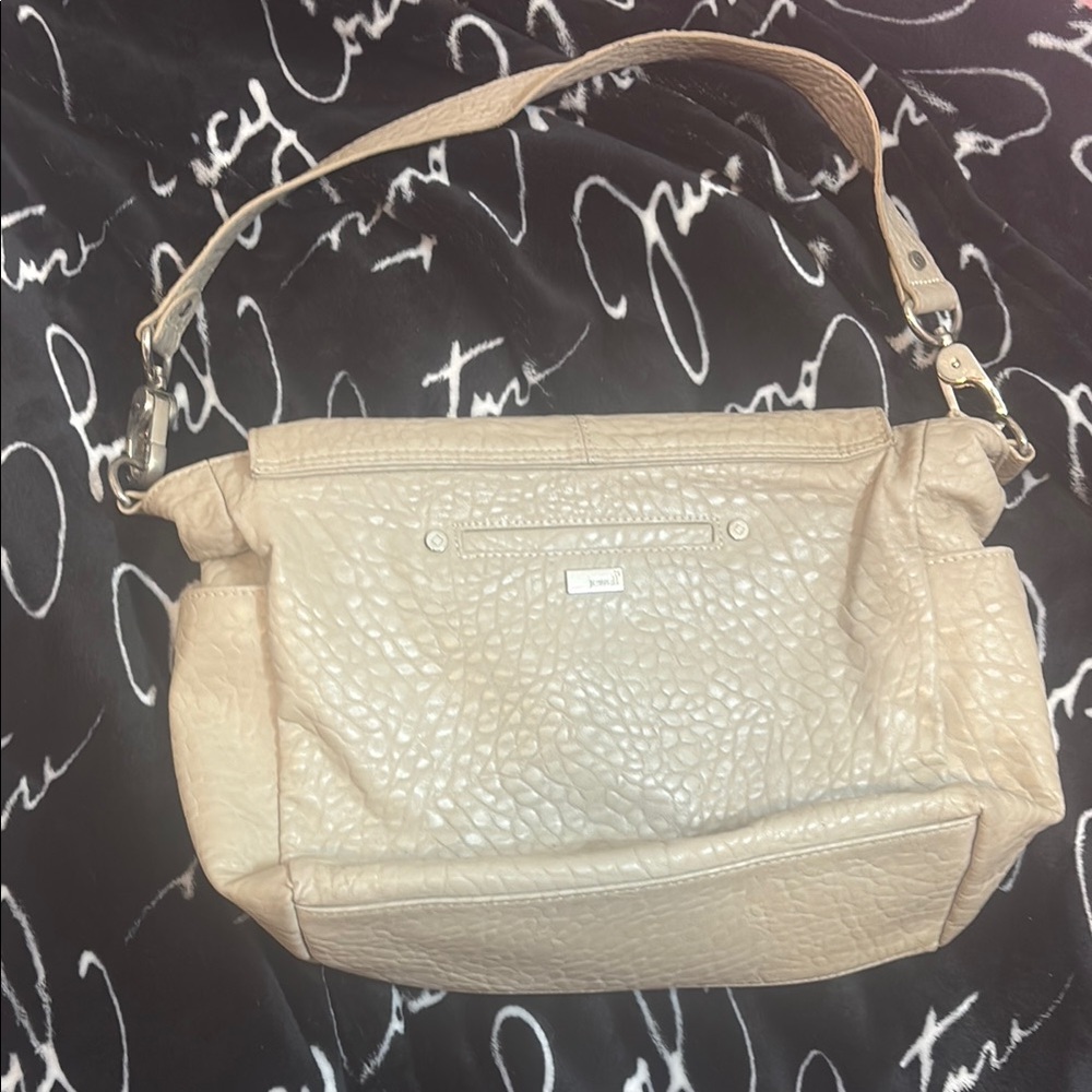 Elegant Beige Jewell by Thirty-One Textured Women's Bag